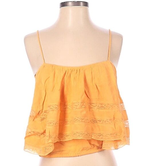 Free People NWT Home Again Tie Back Crop Camisole Cantaloupe Orange  Small - Picture 1 of 8